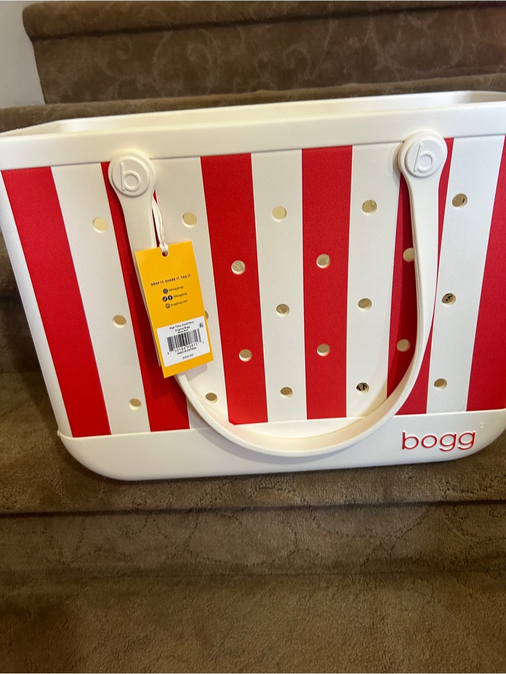 - NWT BUOY RED STRIPED LARGE BOGG BAG